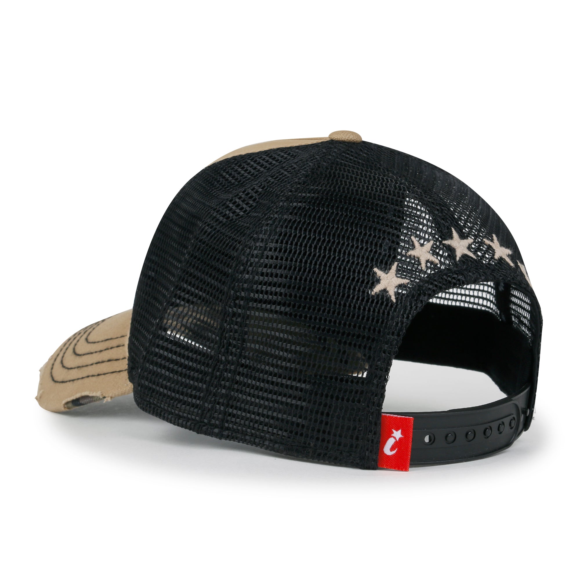 Premium Star Embroidery Structured Crown Vintage Trucker Hat