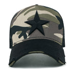 Premium Star Embroidery Structured Crown Vintage Trucker Hat