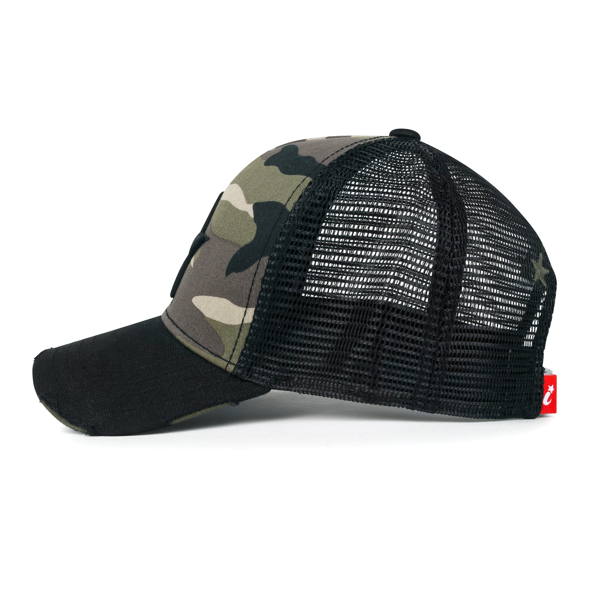 Premium Star Embroidery Structured Crown Vintage Trucker Hat