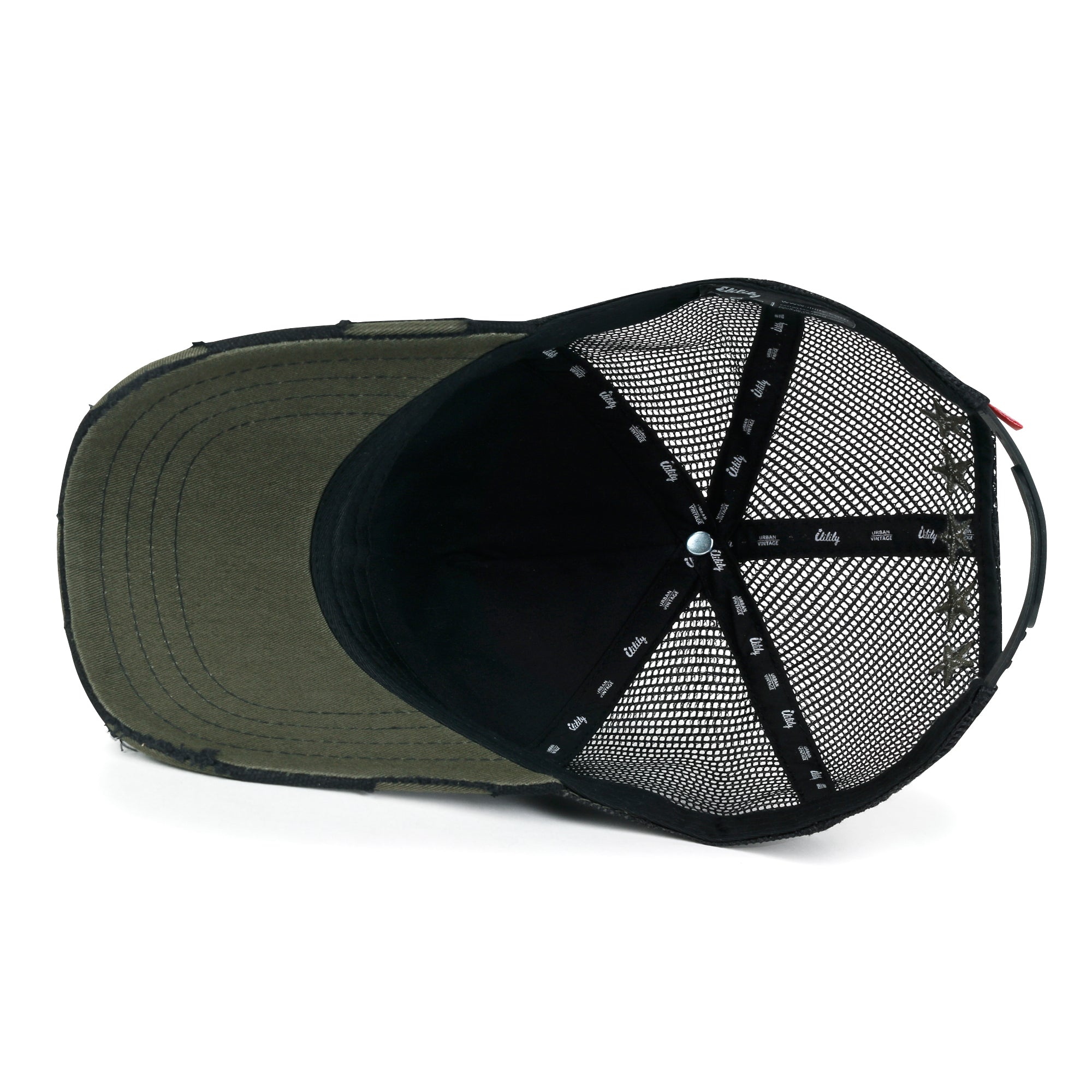 Premium Star Embroidery Structured Crown Vintage Trucker Hat