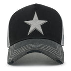 Premium Star Embroidery Structured Crown Vintage Trucker Hat
