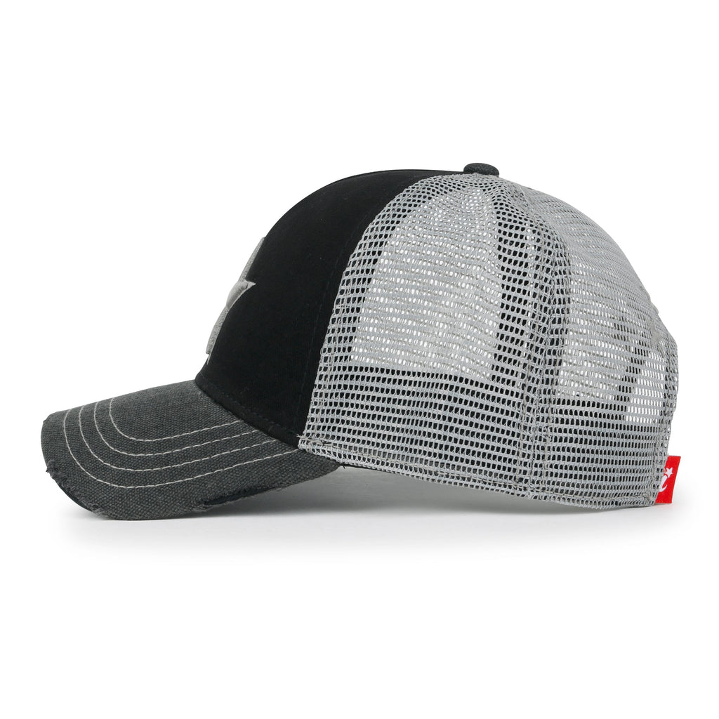Premium Star Embroidery Structured Crown Vintage Trucker Hat