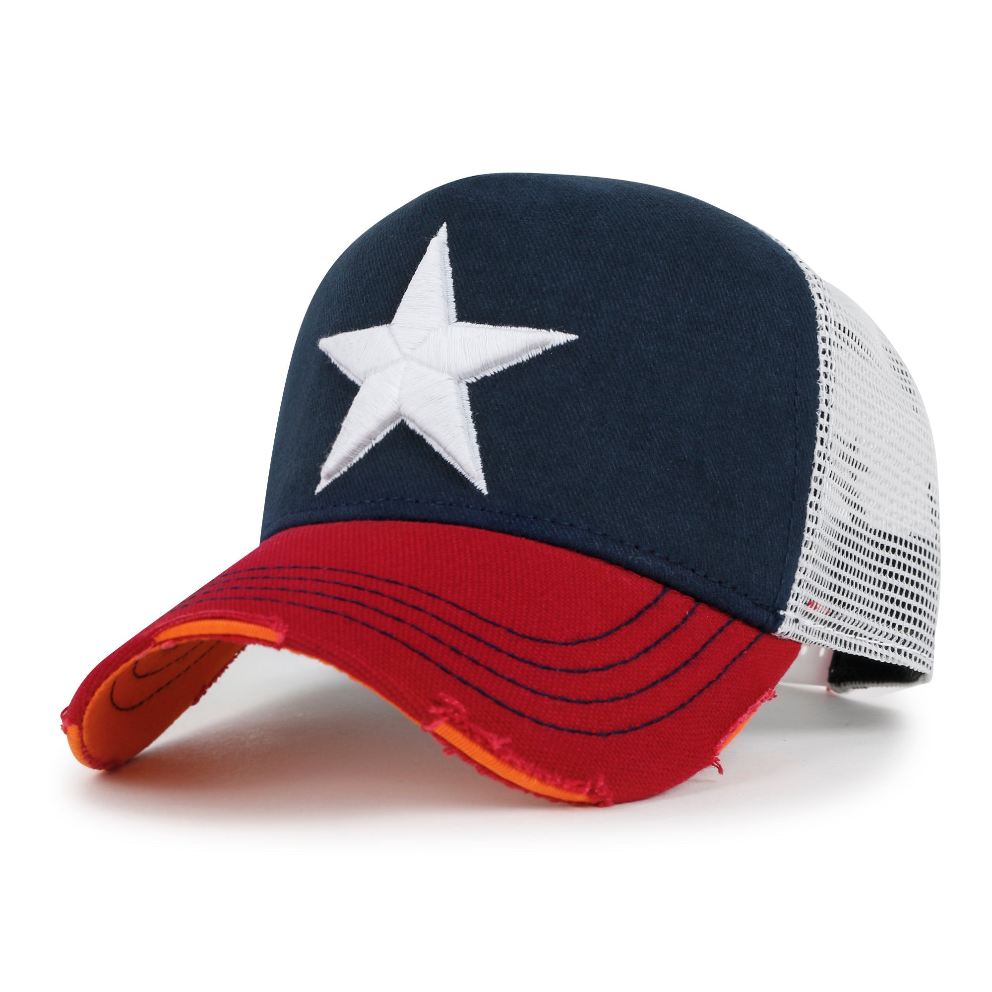 Premium Star Embroidery Structured Crown Vintage Trucker Hat