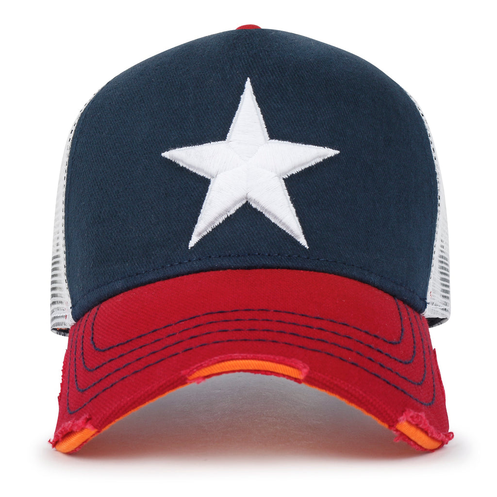 Premium Star Embroidery Structured Crown Vintage Trucker Hat