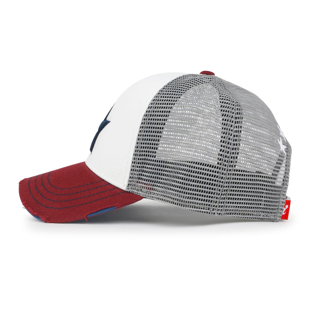 Premium Star Embroidery Structured Crown Vintage Trucker Hat