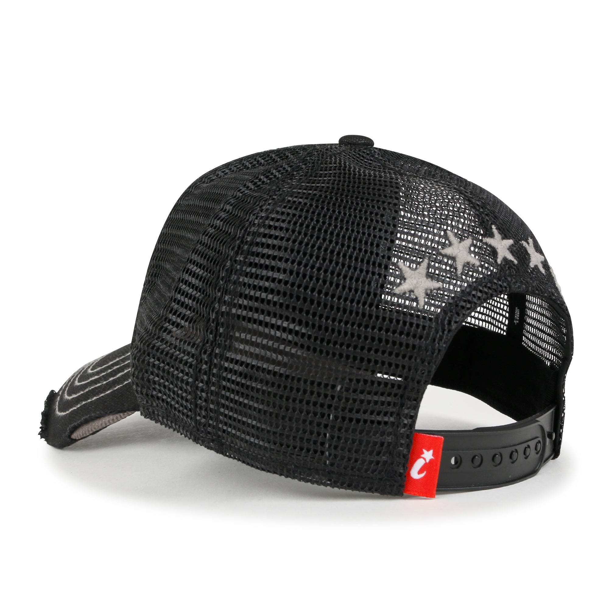 Premium Star Embroidery Structured Crown Vintage Trucker Hat