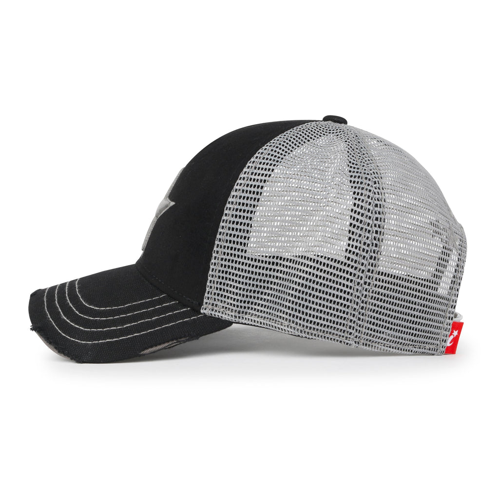 Premium Star Embroidery Structured Crown Vintage Trucker Hat