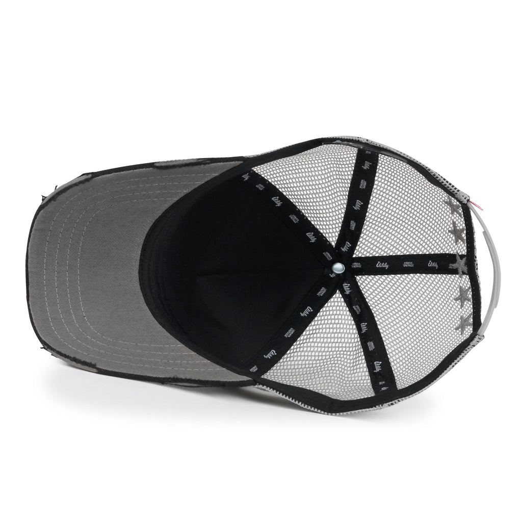 Premium Star Embroidery Structured Crown Vintage Trucker Hat