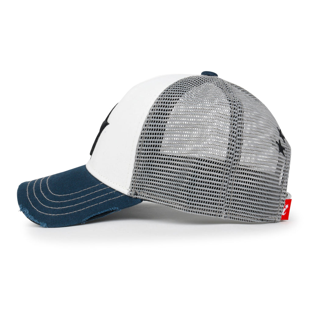 Premium Star Embroidery Structured Crown Vintage Trucker Hat