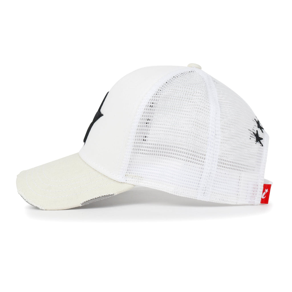 Premium Star Embroidery Structured Crown Vintage Trucker Hat