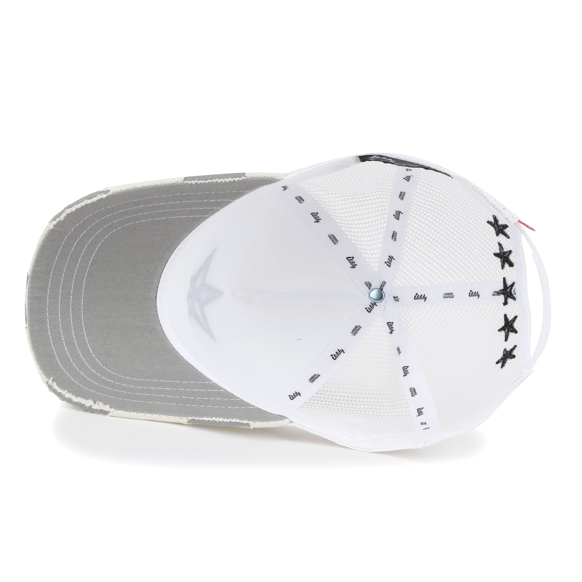Premium Star Embroidery Structured Crown Vintage Trucker Hat
