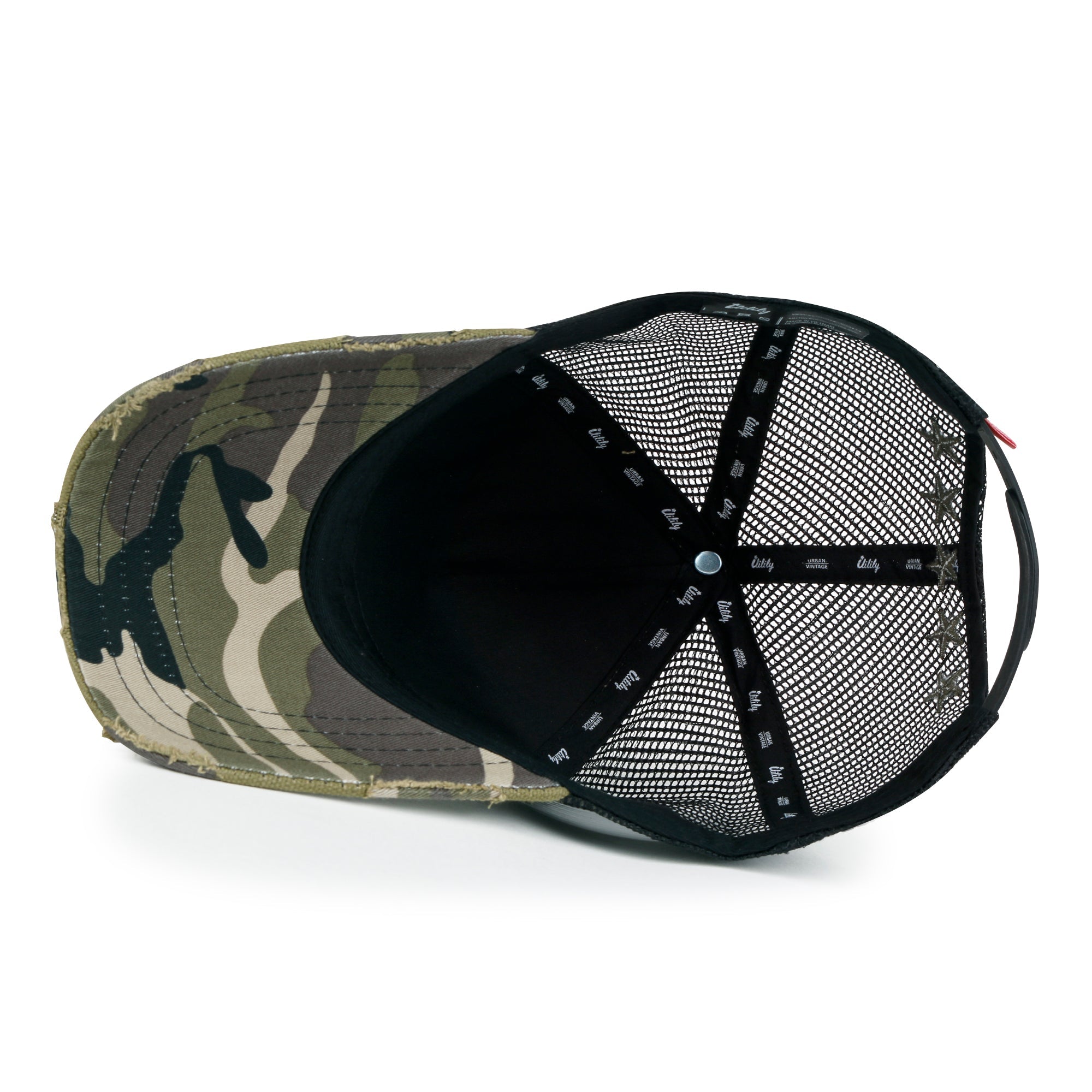 Premium Star Embroidery Structured Crown Vintage Trucker Hat