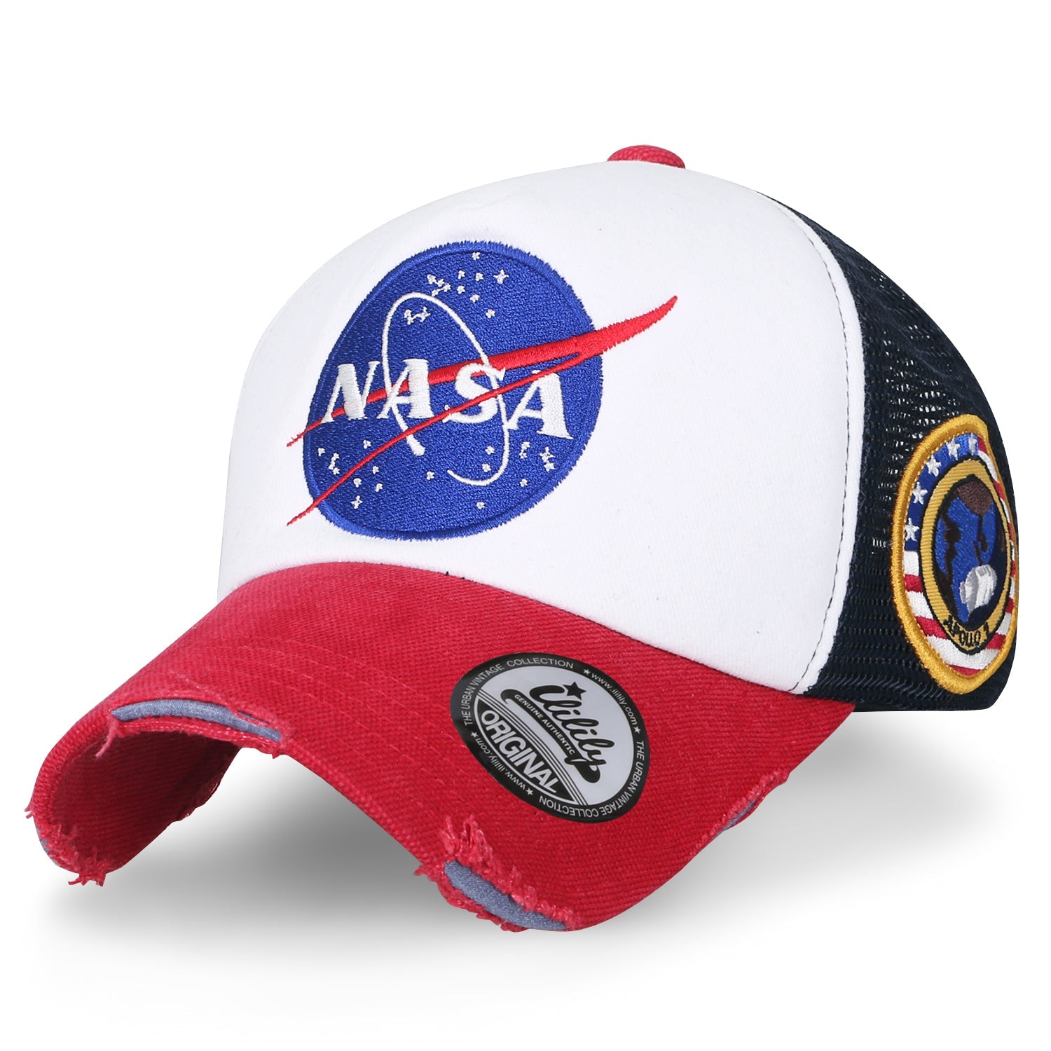 NASA Meatball Logo Embroidery Baseball Cap Apollo 1 Patch Trucker Hat