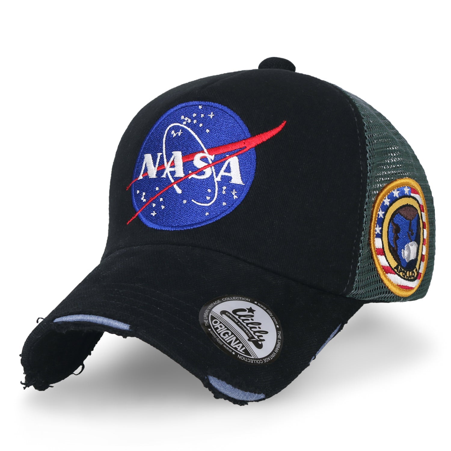 NASA Meatball Logo Embroidery Baseball Cap Apollo 1 Patch Trucker Hat