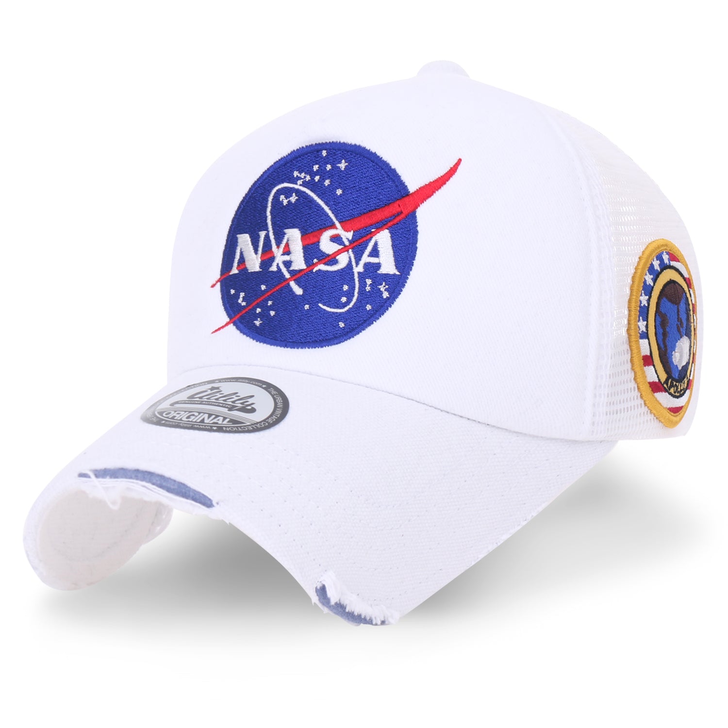 NASA Meatball Logo Embroidery Baseball Cap Apollo 1 Patch Trucker Hat