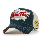Premium ROAD TRIP Map Embroidery Trucker Hat Vintage Style Baseball Cap