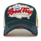 Premium ROAD TRIP Map Embroidery Trucker Hat Vintage Style Baseball Cap