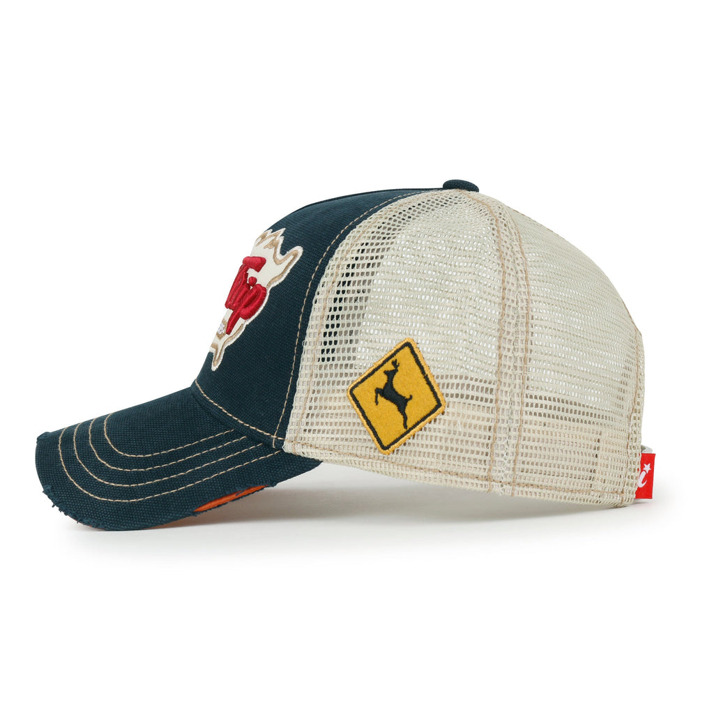 Premium ROAD TRIP Map Embroidery Trucker Hat Vintage Style Baseball Cap