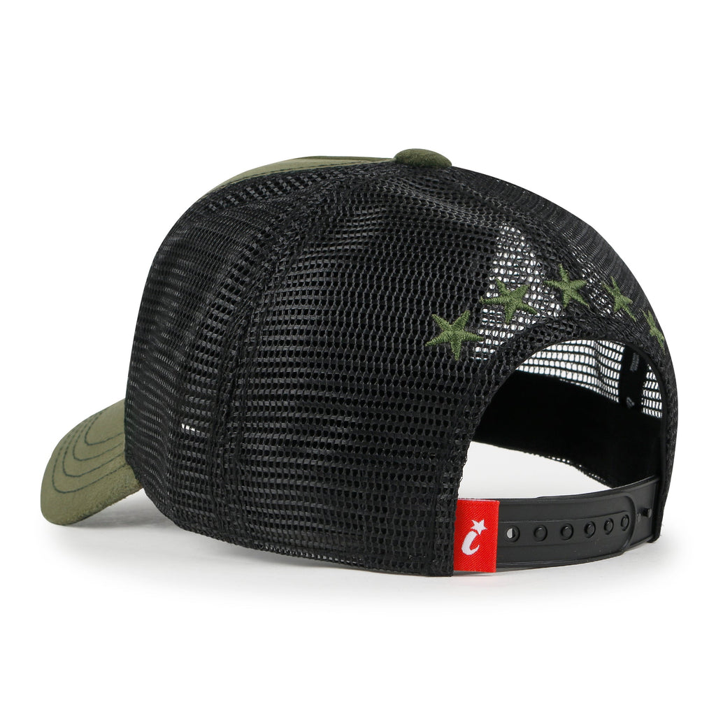 PREMIUM Star Embroidery Baseball Cap Faux Suede Trucker Hat