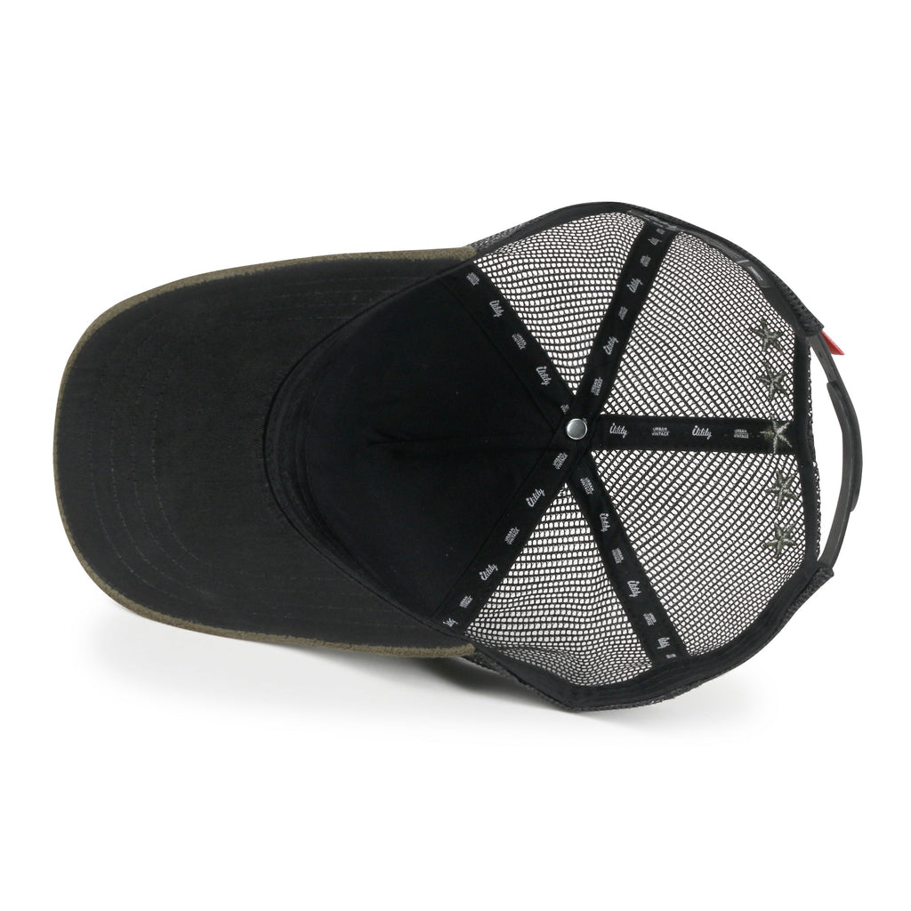 PREMIUM Star Embroidery Baseball Cap Faux Suede Trucker Hat
