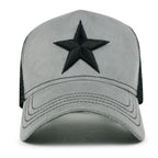 PREMIUM Star Embroidery Baseball Cap Faux Suede Trucker Hat