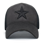 PREMIUM Star Embroidery Baseball Cap Faux Suede Trucker Hat
