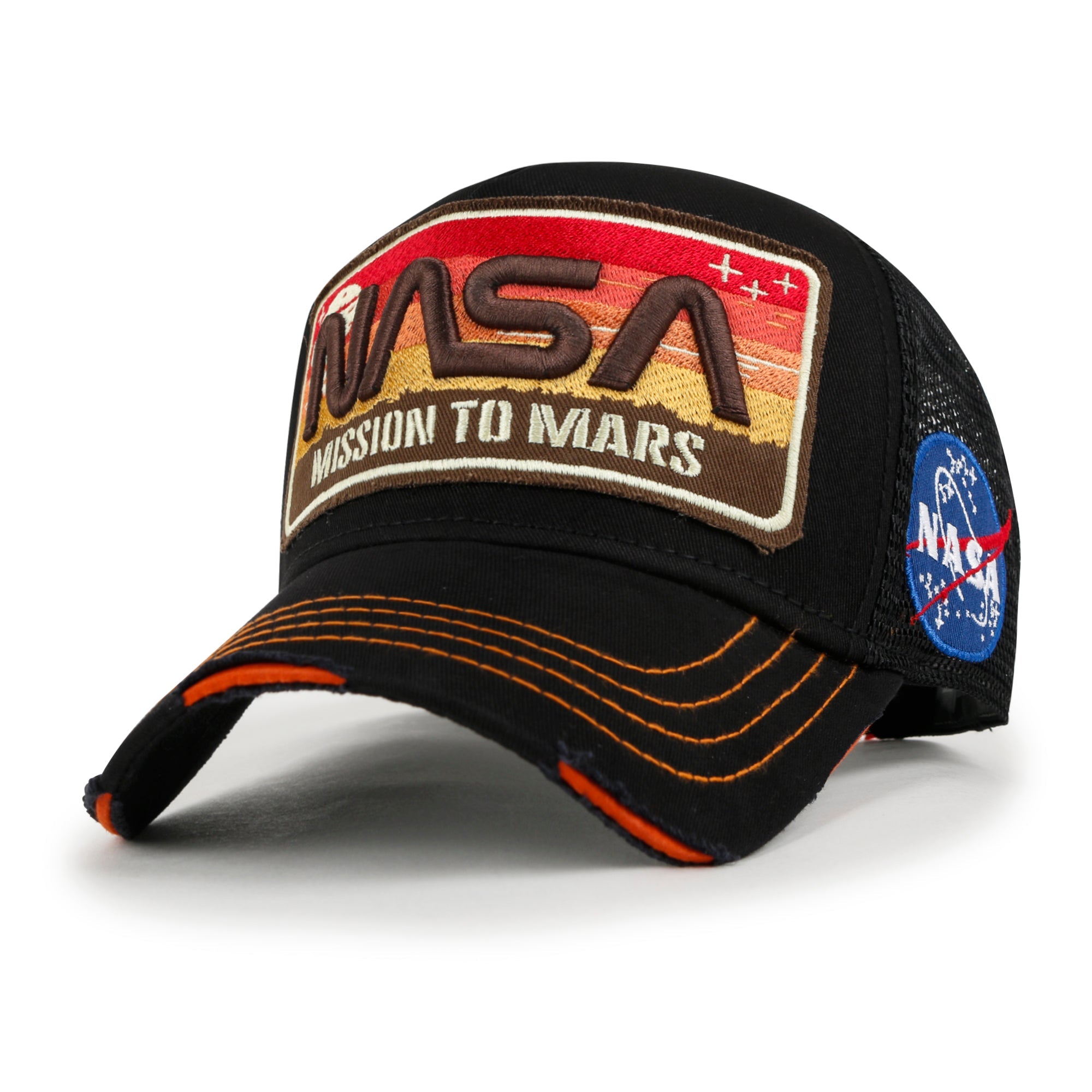 PREMIUM NASA Mission Rectangle Patch Embroidery Structured Baseball Cap