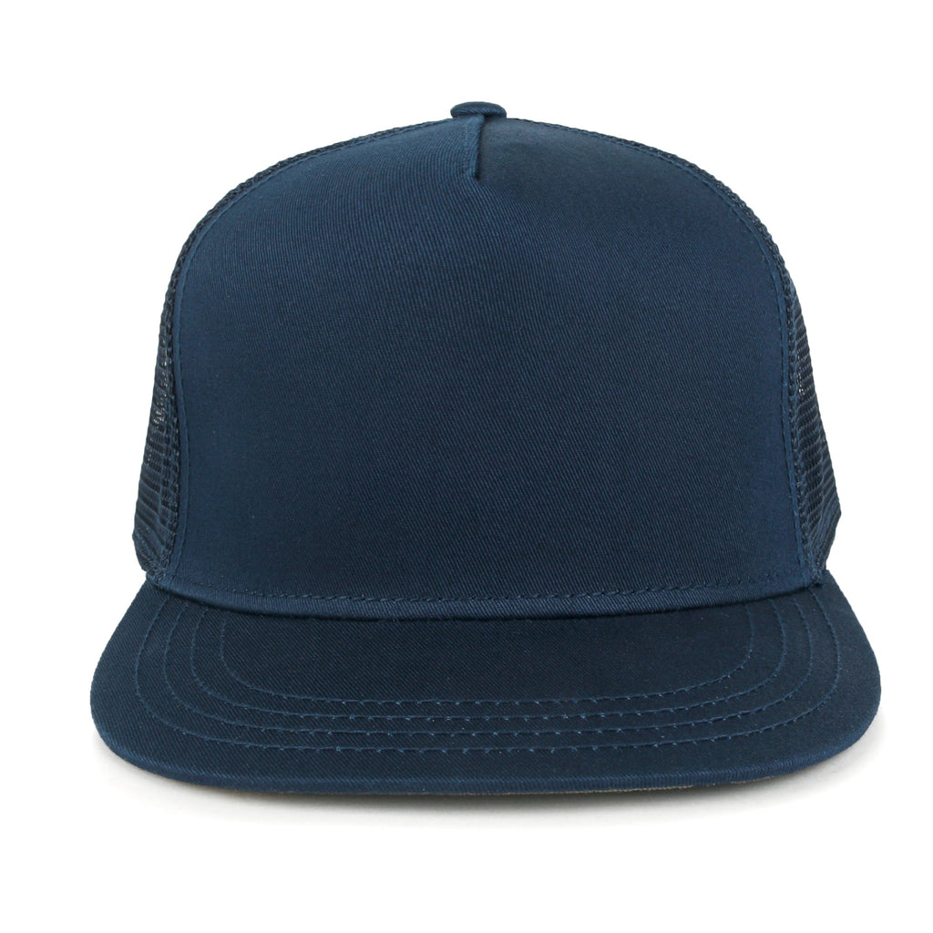 Extra Large Solid Cotton Mesh Back Baseball Cap XL Big Trucker Hat