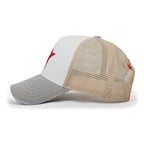 PREMIUM Faux Leather Star Patch Baseball Cap Cotton Vintage Trucker Hat