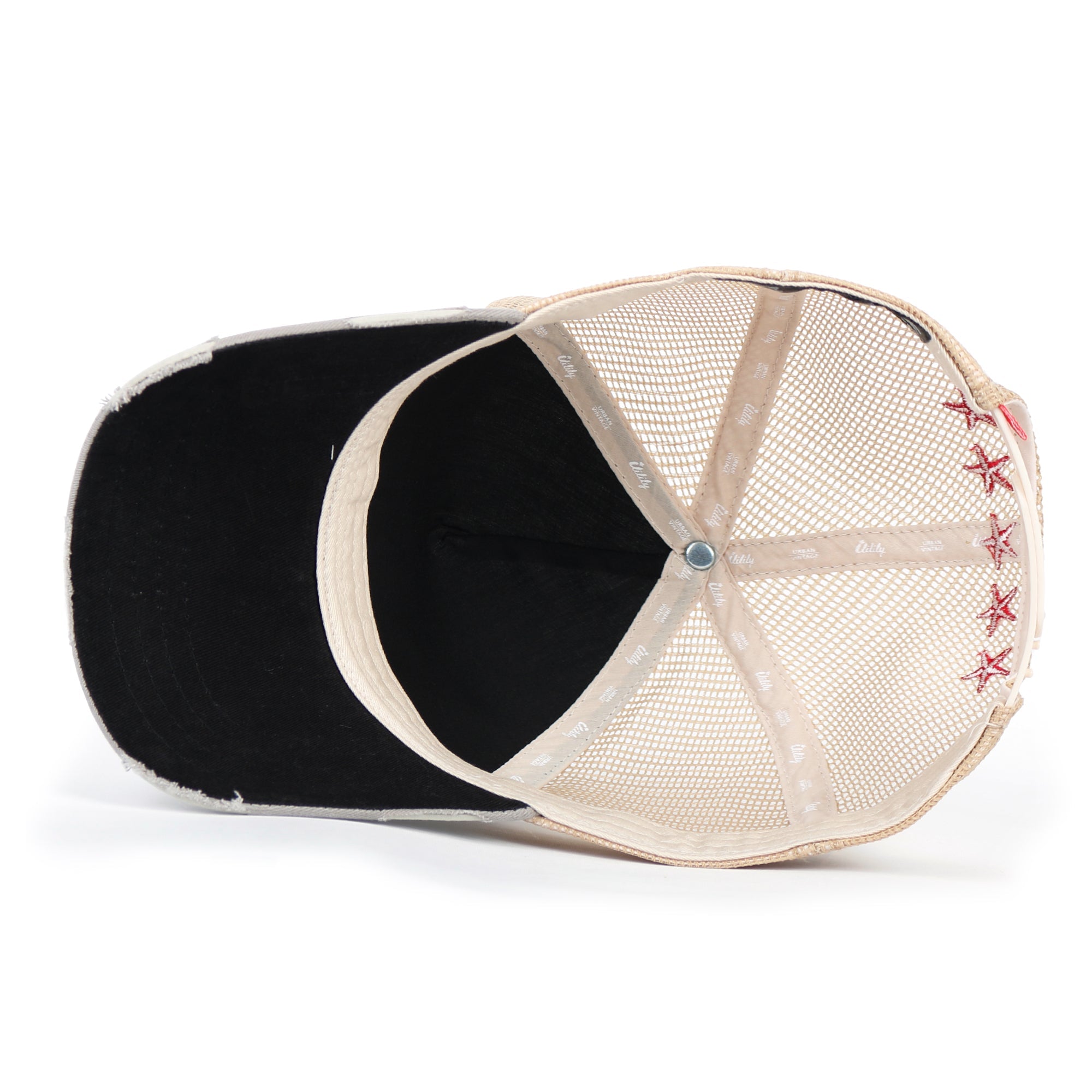 PREMIUM Faux Leather Star Patch Baseball Cap Cotton Vintage Trucker Hat