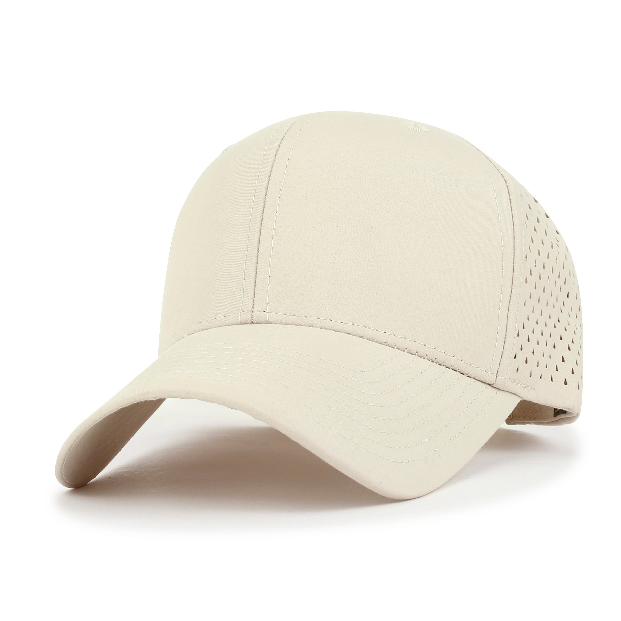 Blank Six Panel Basic Baseball Cap Laser Cut Air Hole Back Hat