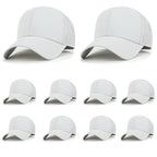 10 Bulk Pack Blank Six Panel Basic Baseball Cap Laser Cut Hole Back Hat
