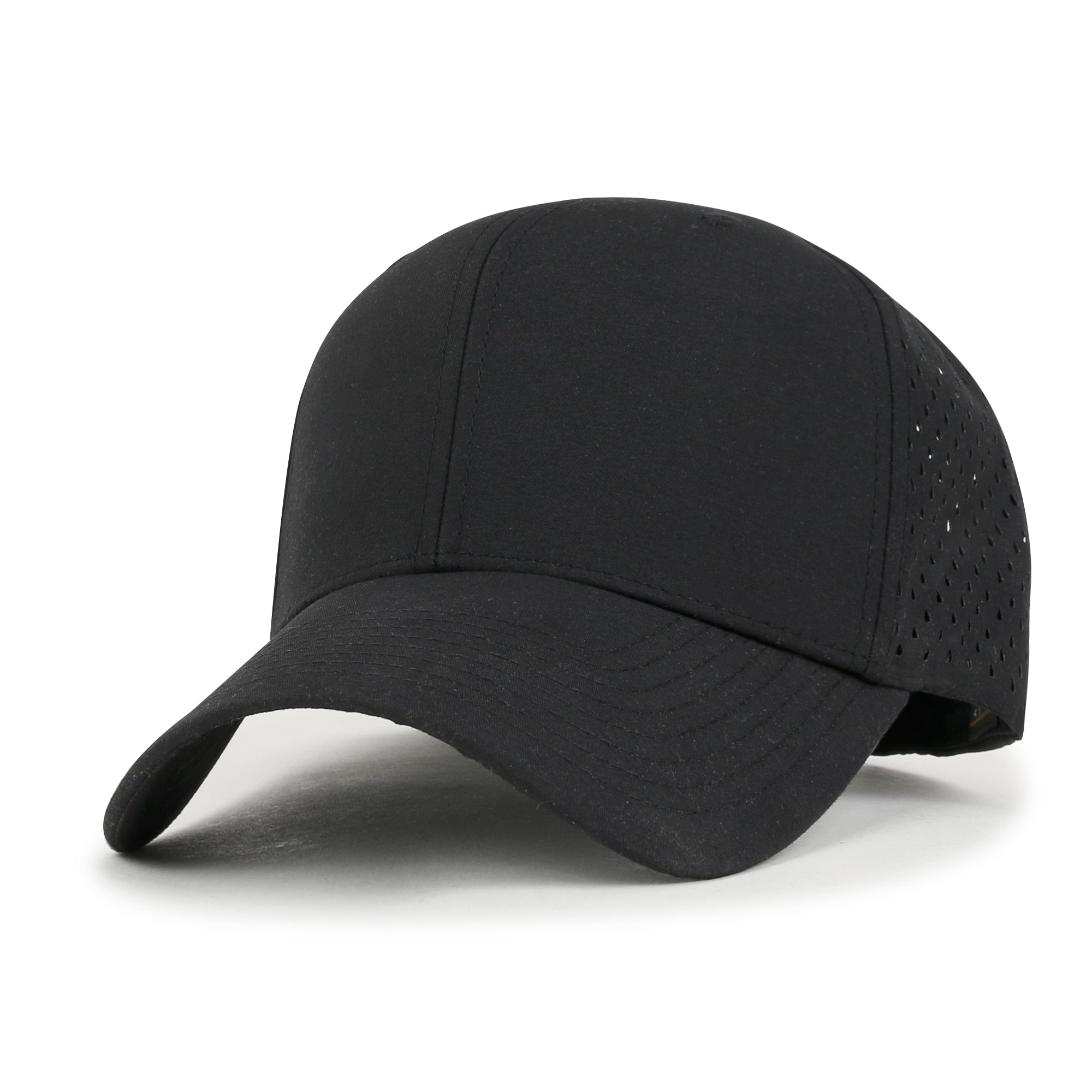 10 Bulk Pack Blank Six Panel Basic Baseball Cap Laser Cut Hole Back Hat