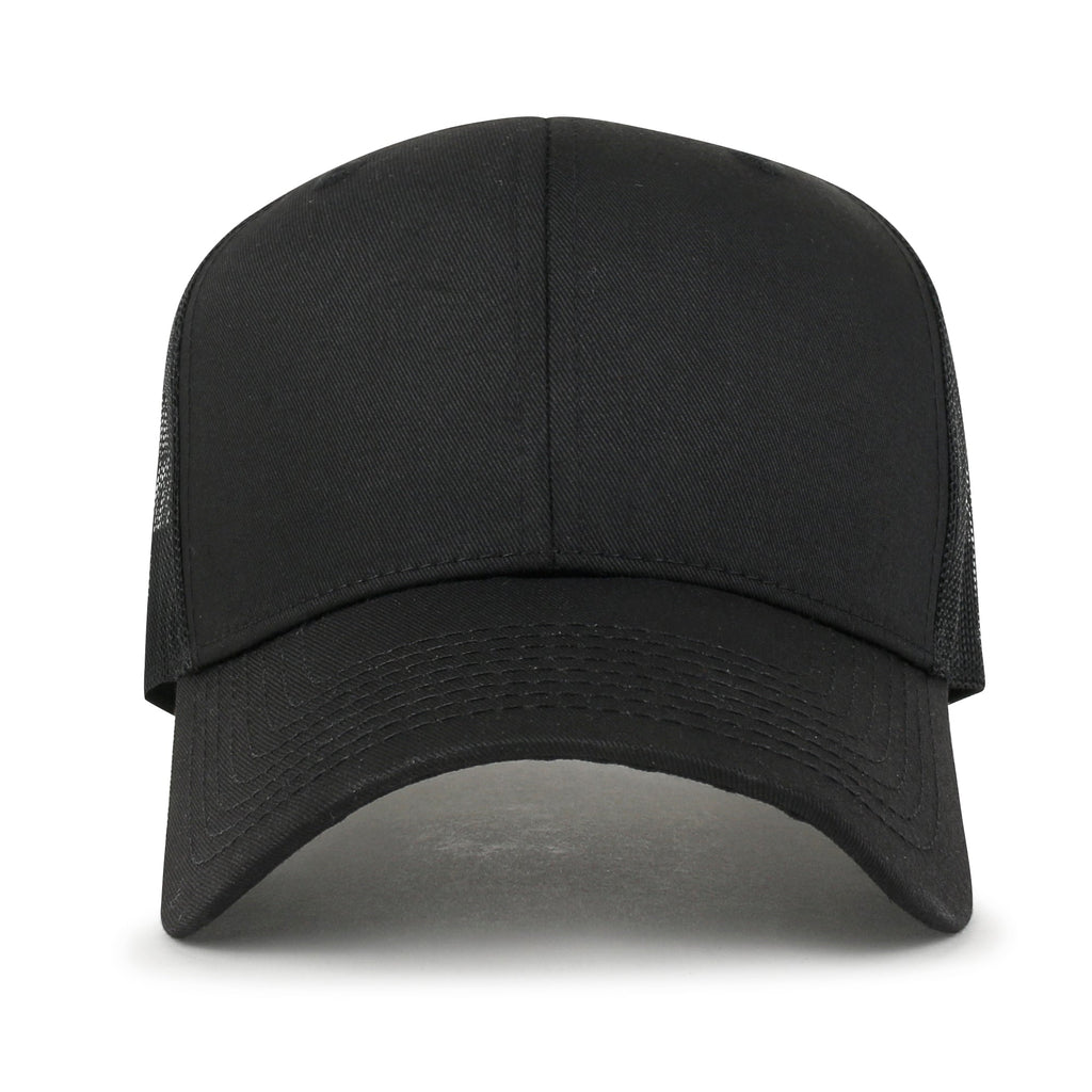 Blank Six Panel Mesh Back Baseball Cap Basic Snap Back Trucker Hat