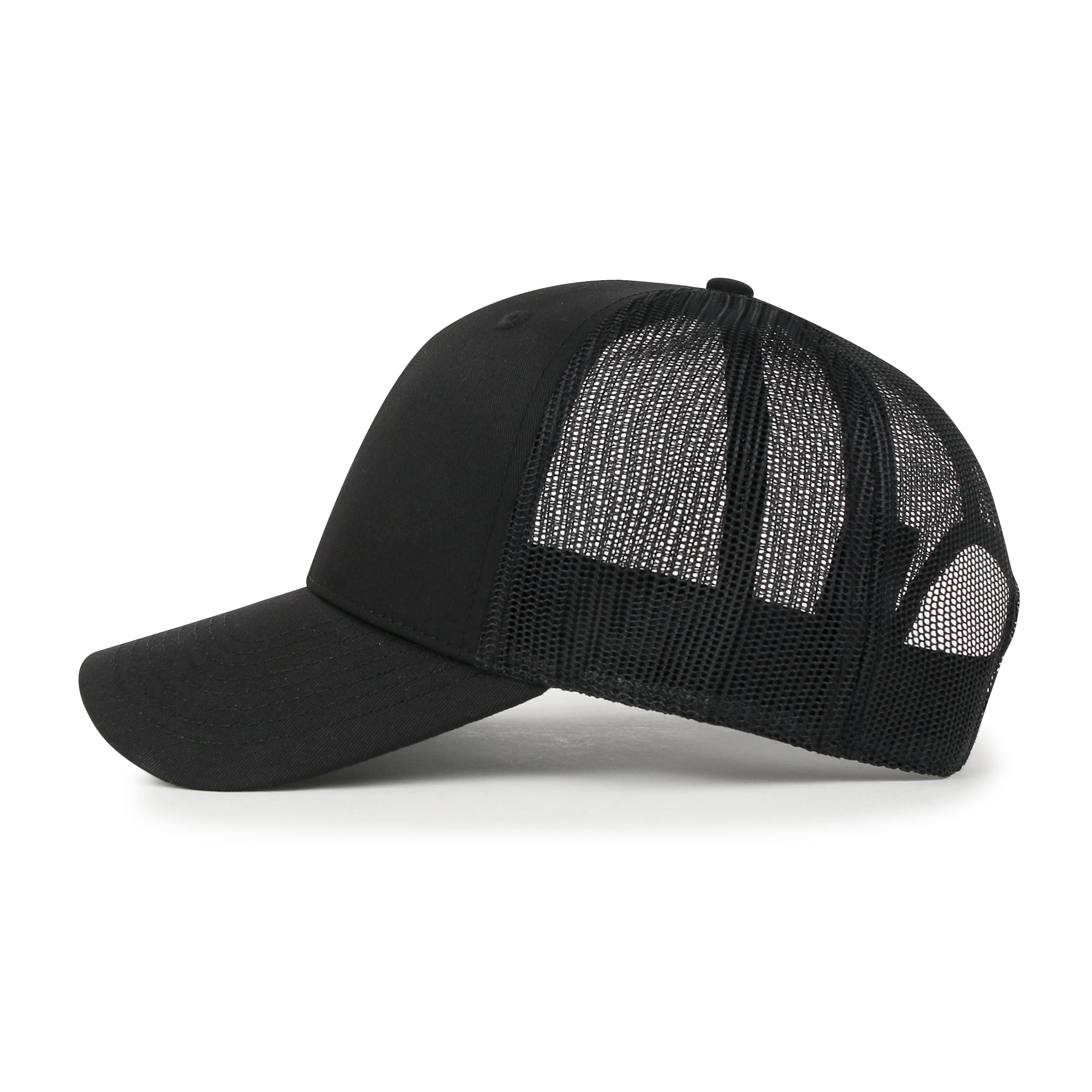 Blank Six Panel Mesh Back Baseball Cap Basic Snap Back Trucker Hat