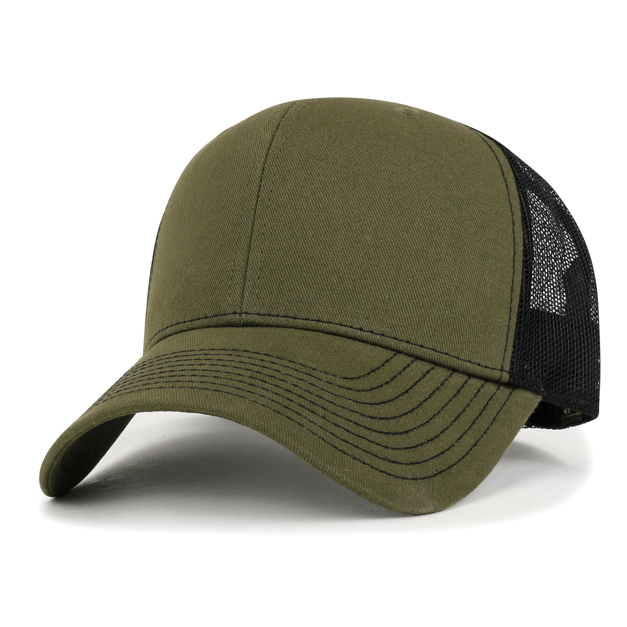 Blank Six Panel Mesh Back Baseball Cap Basic Snap Back Trucker Hat