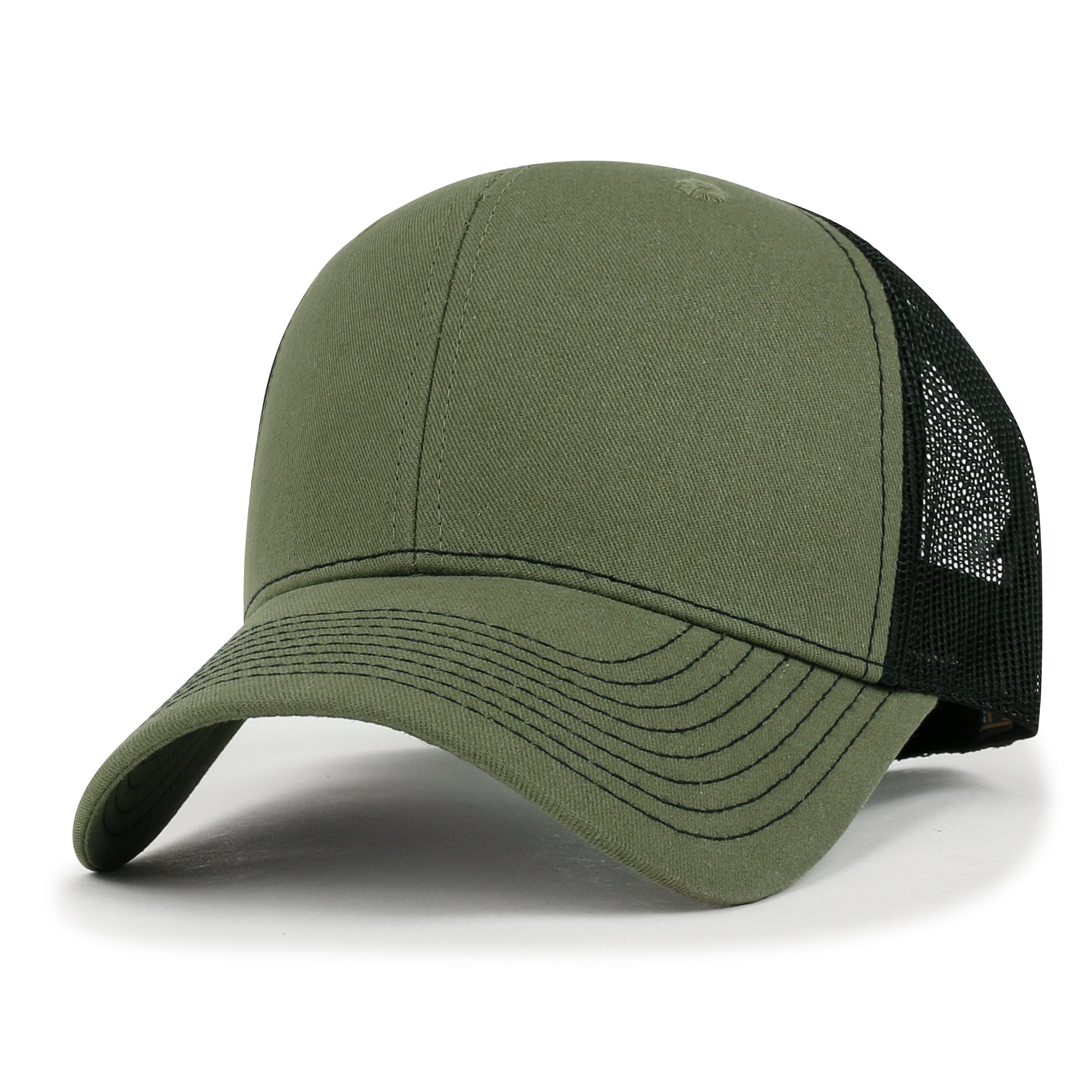 Blank Six Panel Mesh Back Baseball Cap Basic Snap Back Trucker Hat