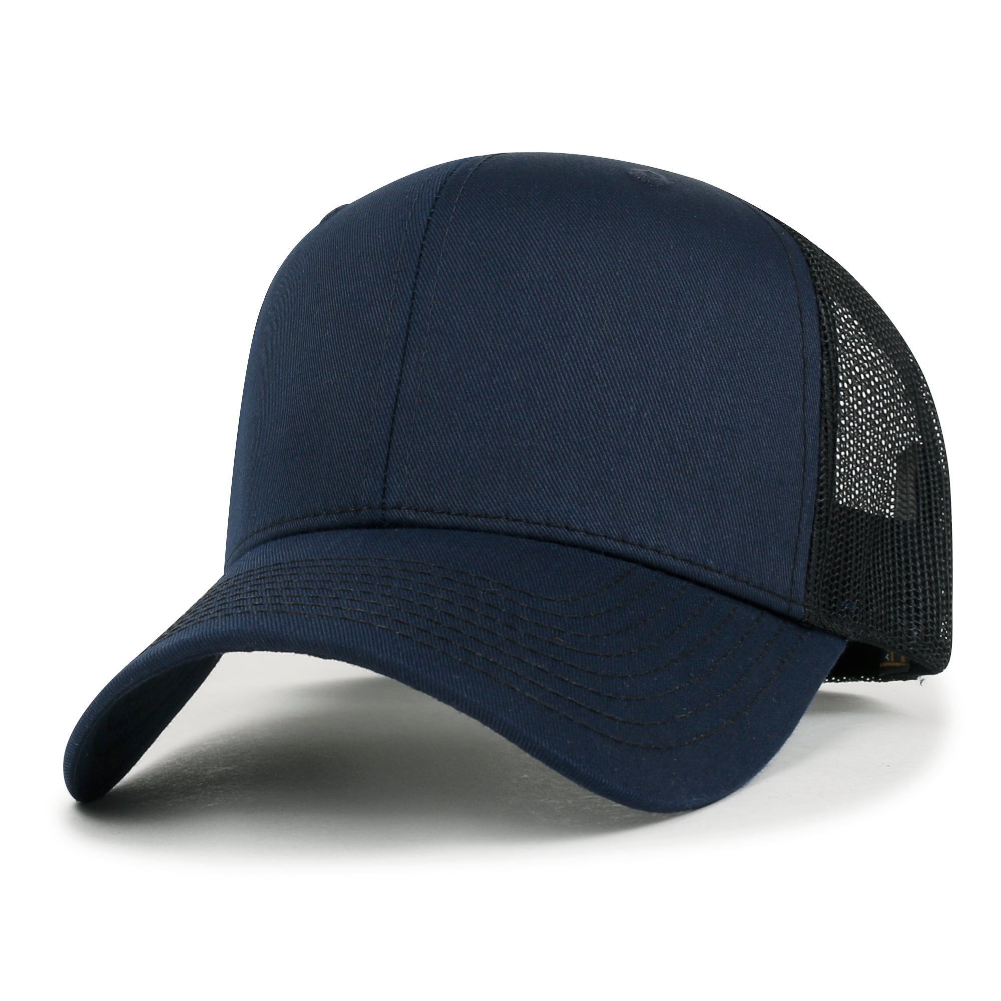 Blank Six Panel Mesh Back Baseball Cap Basic Snap Back Trucker Hat