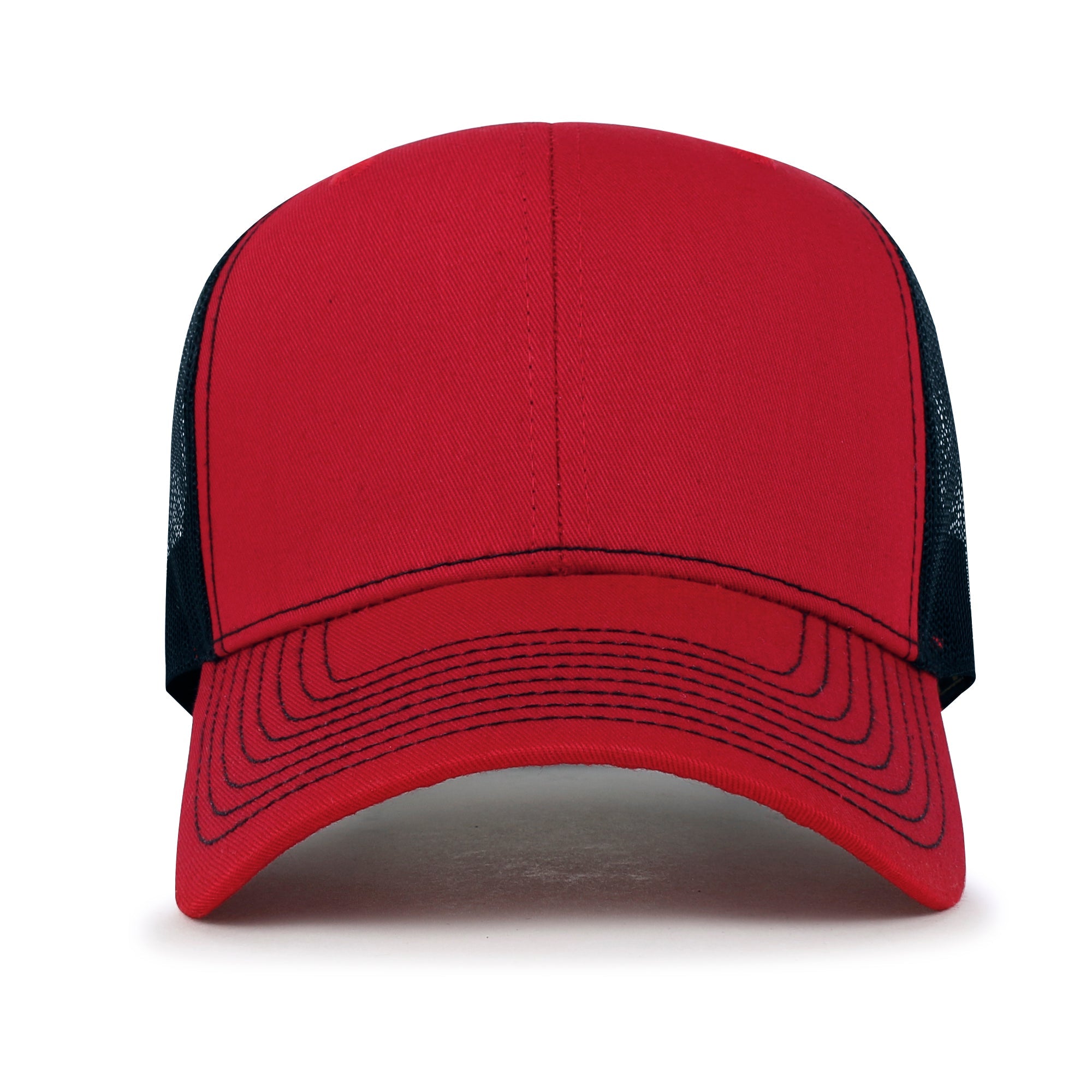 Blank Six Panel Mesh Back Baseball Cap Basic Snap Back Trucker Hat