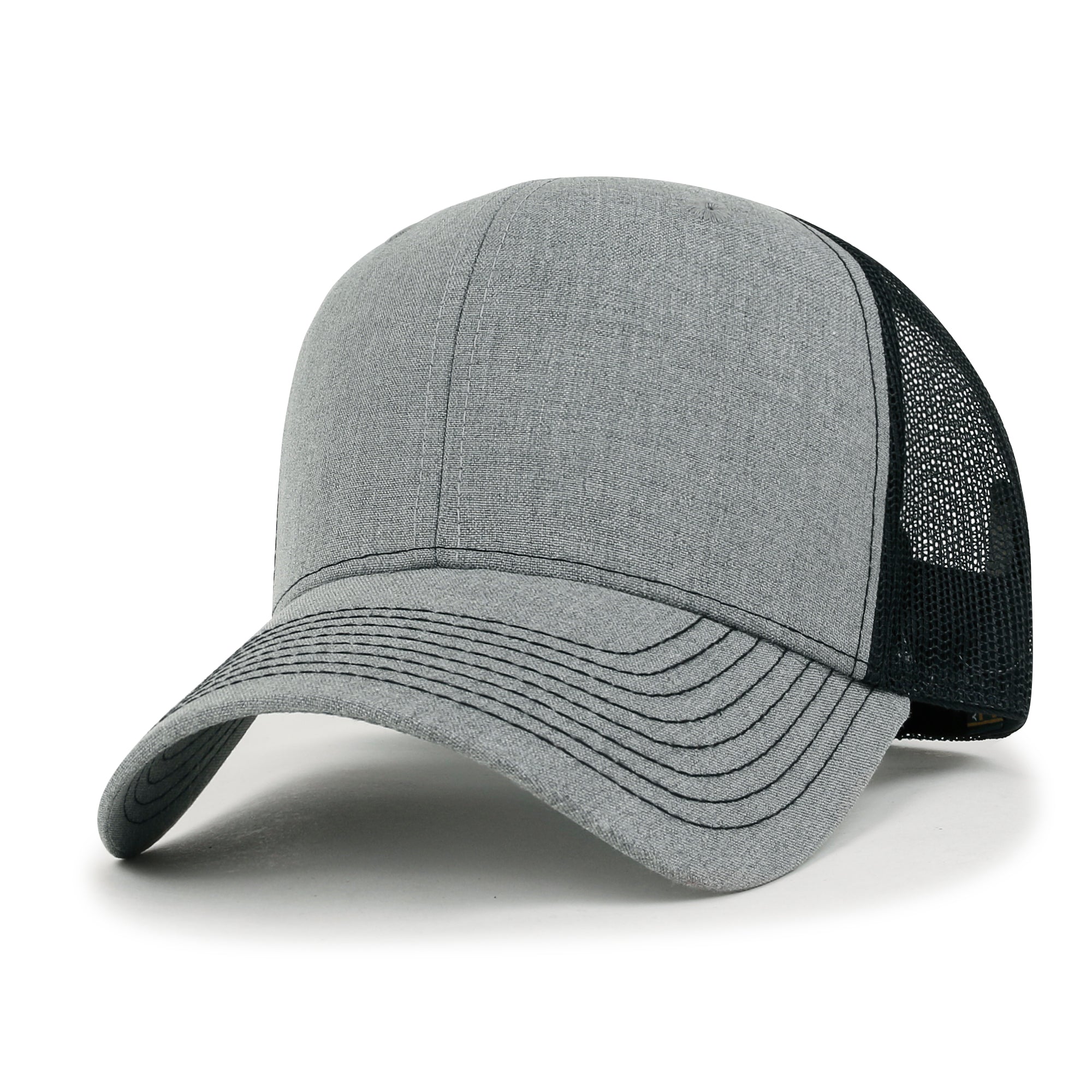 Blank Six Panel Mesh Back Baseball Cap Basic Snap Back Trucker Hat