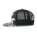 Blank Six Panel Mesh Back Baseball Cap Basic Snap Back Flat Brim Hat