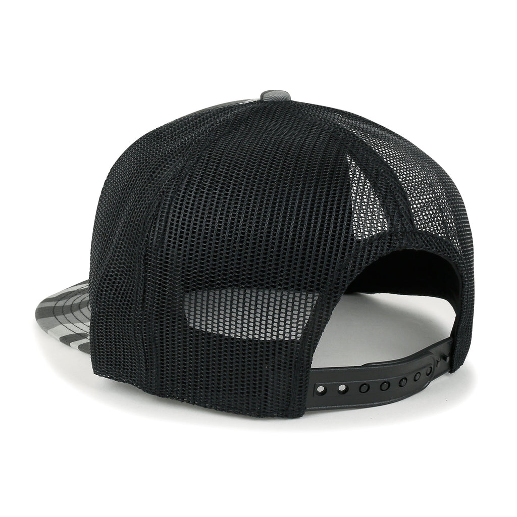 Blank Six Panel Mesh Back Baseball Cap Basic Snap Back Flat Brim Hat