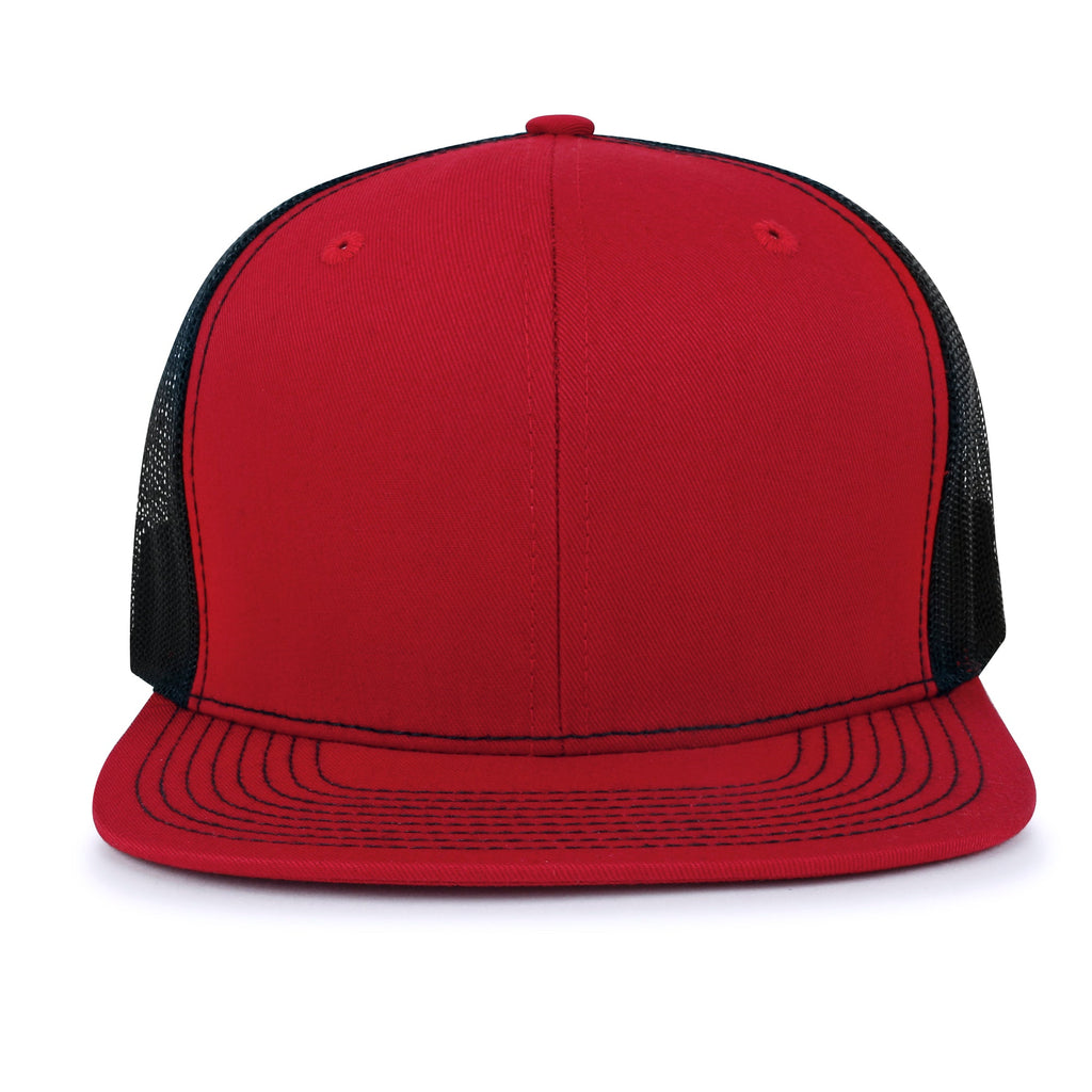 Blank Six Panel Mesh Back Baseball Cap Basic Snap Back Flat Brim Hat