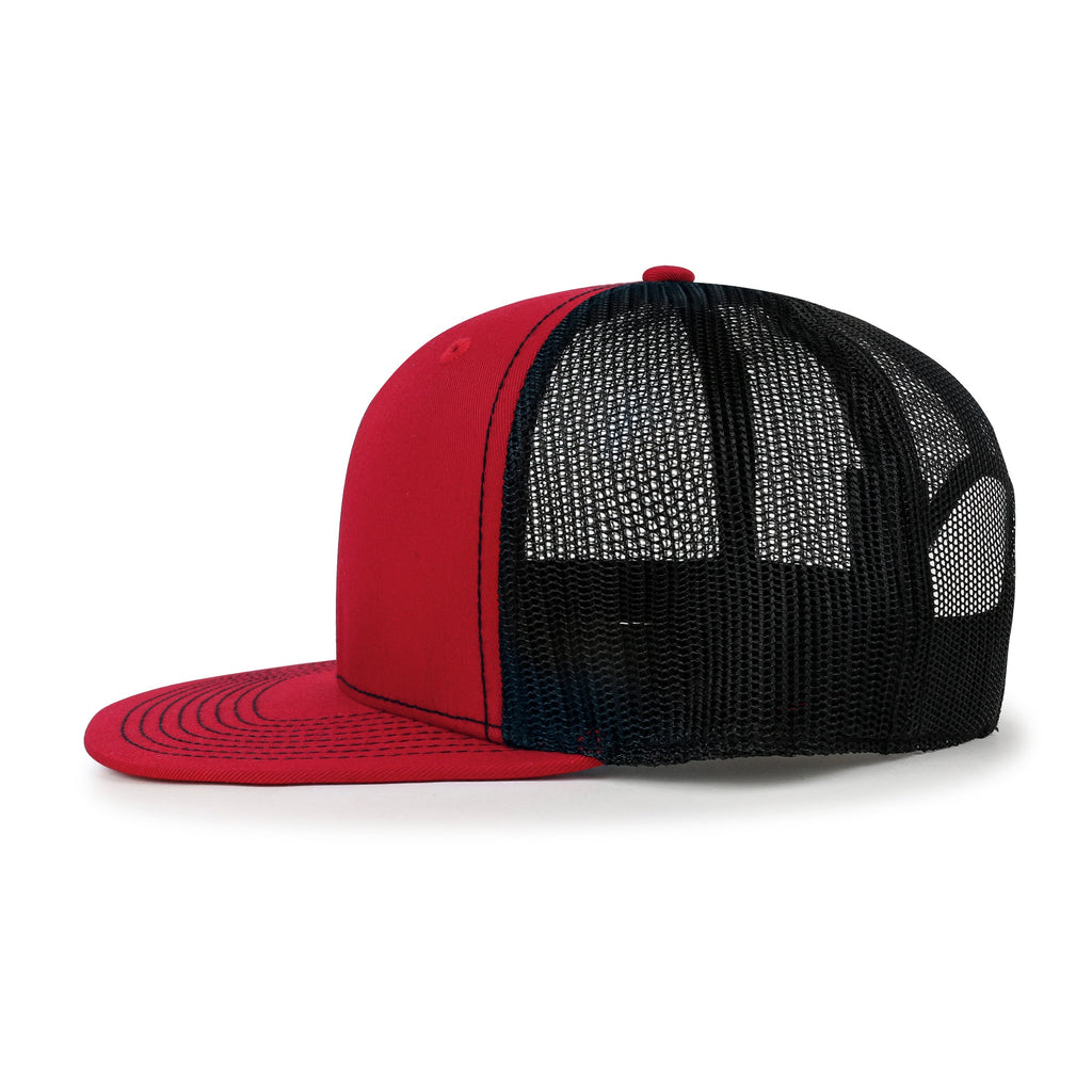 Blank Six Panel Mesh Back Baseball Cap Basic Snap Back Flat Brim Hat
