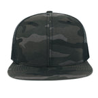 Blank Six Panel Mesh Back Baseball Cap Basic Snap Back Flat Brim Hat