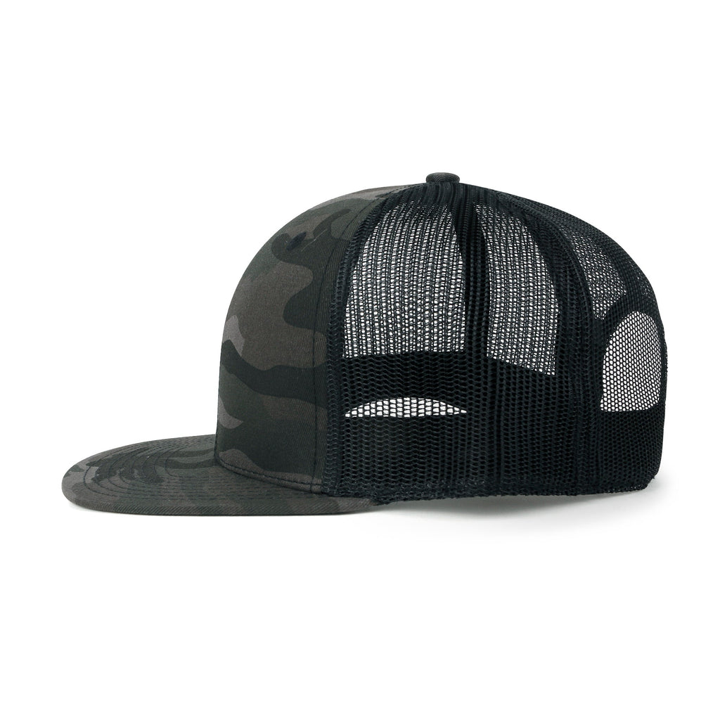 Blank Six Panel Mesh Back Baseball Cap Basic Snap Back Flat Brim Hat