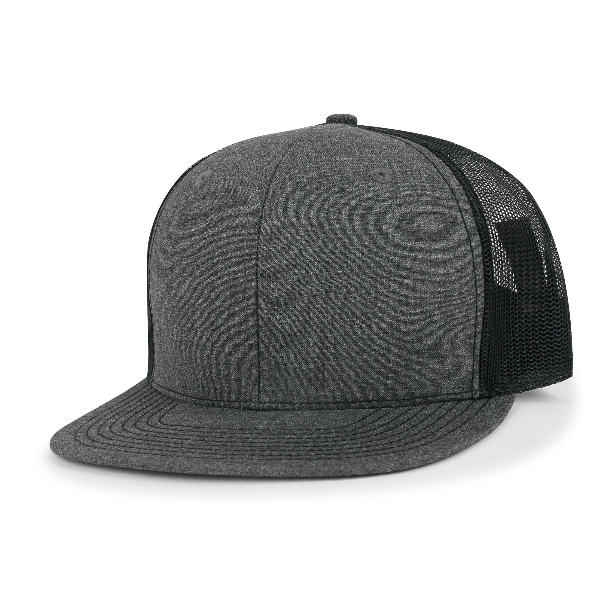 Blank Six Panel Mesh Back Baseball Cap Basic Snap Back Flat Brim Hat