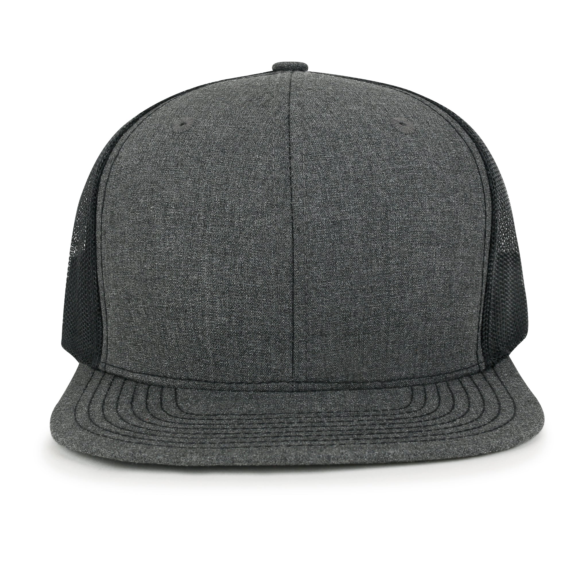 Blank Six Panel Mesh Back Baseball Cap Basic Snap Back Flat Brim Hat