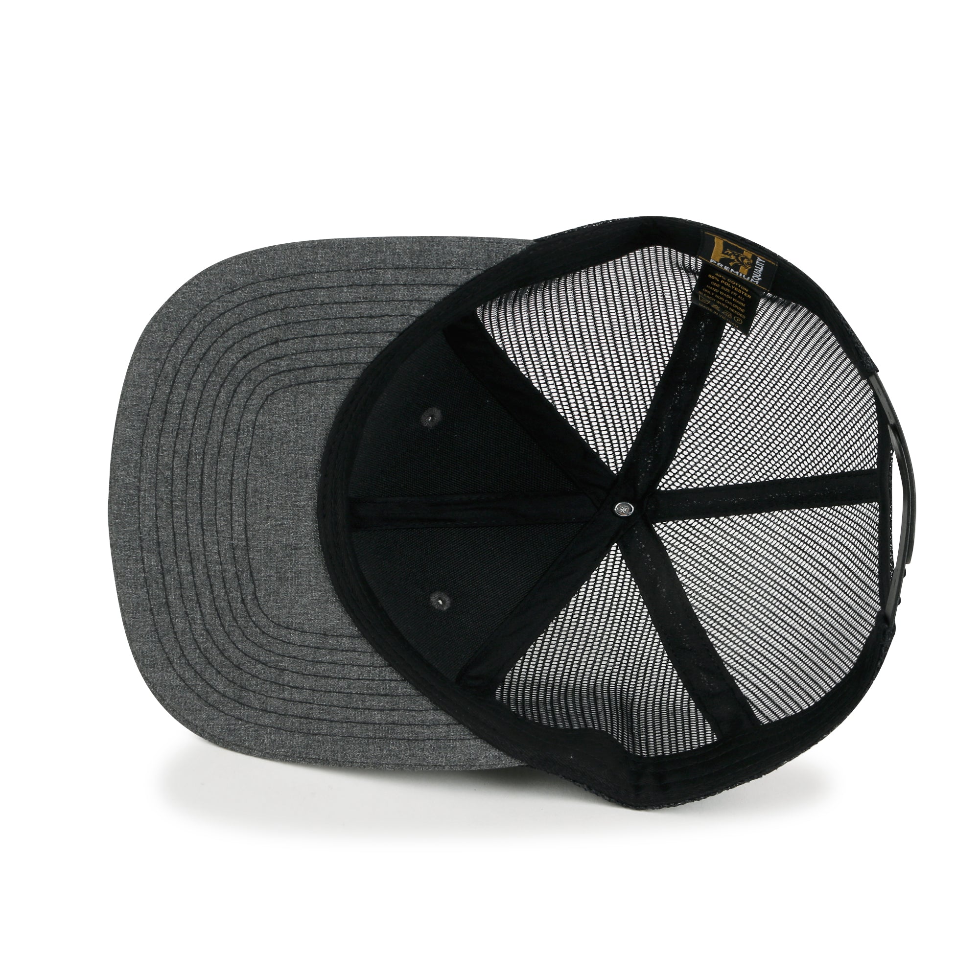 Blank Six Panel Mesh Back Baseball Cap Basic Snap Back Flat Brim Hat