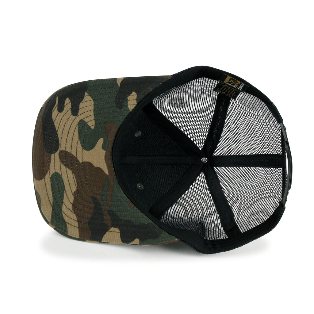 Blank Six Panel Mesh Back Baseball Cap Basic Snap Back Flat Brim Hat